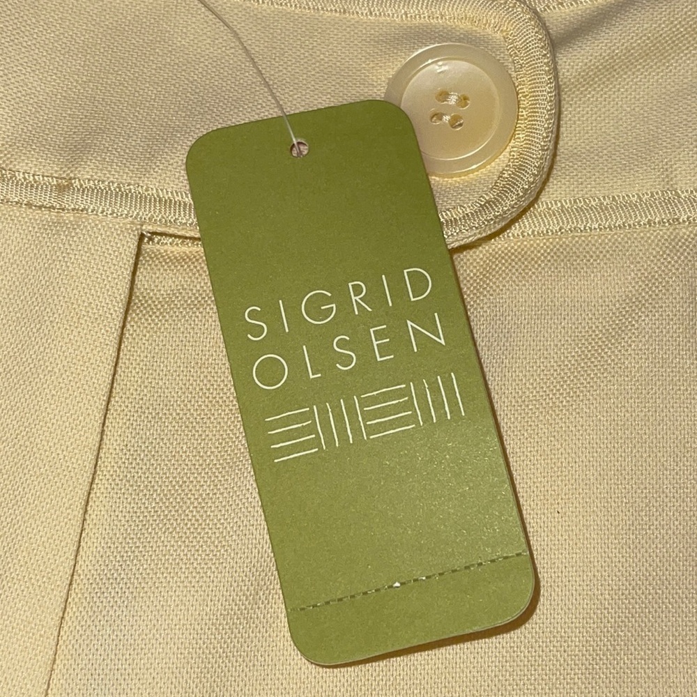 NWT Sigrid Olsen Yellow Sun fruit Banana Mixed Cotton Blend Pant Sz. 6 - Picture 11 of 17